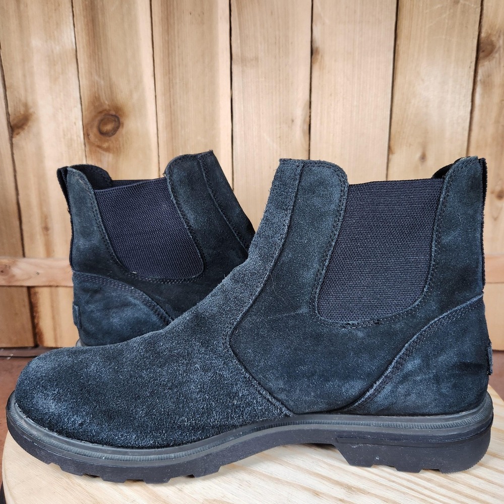 Sorel Carson Chelsea Boots Mens Size 12 Black Suede Pull On Lug Sole‎ Winter - Picture 6 of 9